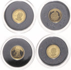 Nauru. 
4x 5 Dollars, GOLD (je 0,5 g 999 f.): 2008, Franz Kafka u. Brüder Grimm, 2010, Robert Schumann u. 2011, Vincent van Gogh. in Kapseln. 


P...