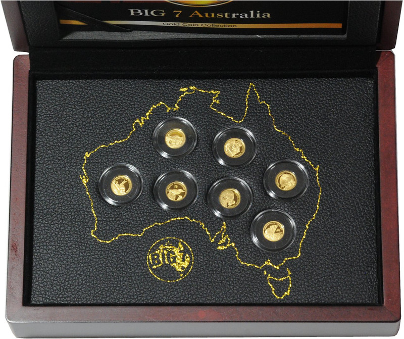 Niue. 
Komplett-Set "BIG 7 Australia": 7x 2 1/2 Dollars 2018, GOLD (je 0,5 g 99...