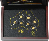 Niue. 
Komplett-Set "BIG 7 Australia": 7x 2 1/2 Dollars 2018, GOLD (je 0,5 g 999 f., zus. 3,50 g fein), Motive: Koala, Tasmanischer Teufel, Wombat, A...