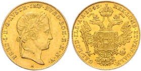 Österreich. 
Ferdinand I. 1835-1848. Dukat 1842 A, Wien, GOLD, 3,49 g. Jaeger/J.&nbsp;247, Frühwald&nbsp;729, Fb.&nbsp;481. mehrwertsteuerbefreit.. ...