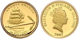 Pitcairn. 
10 Dollars 2007, GOLD (1/25 oz 999.9 f.), Bounty Anchor. in Kapsel. 


PP