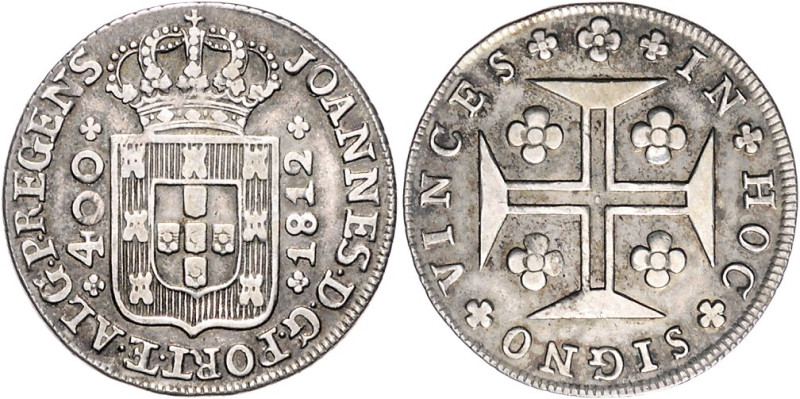 Portugal. 
Joao, Prinzregent 1799-1816. 400 Reis 1812, Silber. KM&nbsp;331, Sch...