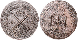 Schweden. 
Christina 1632-1654. 1 Öre 1652, Kupfer, 54,2 g. Ahlström&nbsp;117, KM&nbsp;162.2. 


ss