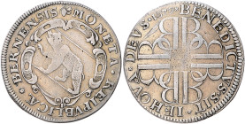 Schweiz-Bern, Stadt. 
Taler 1679, mit BENEDICTVS SIT, 27,39 g. Divo/Tobler&nbsp;1133, HMZ&nbsp;2-190d. 


kl. Kratzer, Rand geglättet, f. ss