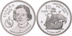 Spanien. 
Juan Carlos I. 1975-2014. 3x 10 Euro 2006 (kompl. Satz), 500. Todestag von Kolumbus (Cristóbal Colón), jeweils mit Darstellung einer seiner...