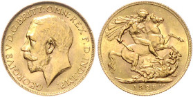 Südafrika. 
Südafrik. Union unter Georg V. 1910-1936. Sovereign 1928 SA, Pretoria, GOLD. KM&nbsp;21, Seaby&nbsp;4004, Fb.&nbsp;5. mehrwertsteuerbefre...