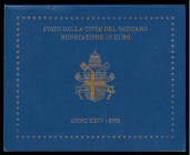Vatikan. 
Joh. Paul II. 1978-2005. Kursmünzensatz 2002, von 1 Cent bis 2 Euro (zus. 8 St.). KM&nbsp;MS108. Orig.-Blister. 


Stgl