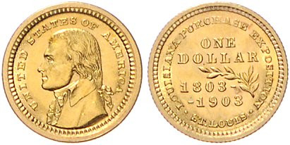 Vereinigte Staaten von Amerika. 
1 Dollar 1903, GOLD (1,672 g 900 fein), Ausste...