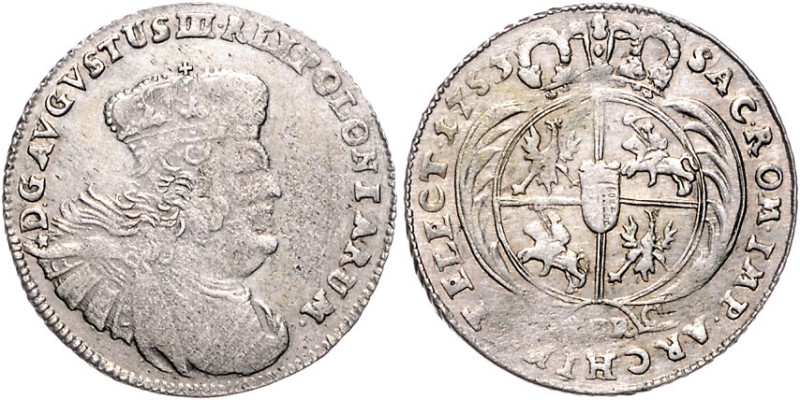 Brandenburg/-Preußen. 
Friedrich II. 1740-1786. 8 Groschen 1753 EC u. Mzz. fünf...