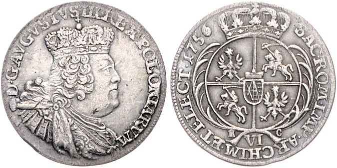 Brandenburg/-Preußen. 
Friedrich II. 1740-1786. 6-Gröscher (Szostak) 1756 E-C, ...