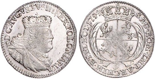 Brandenburg/-Preußen. 
Friedrich II. 1740-1786. Dreigröscher (Trojak) 1754 E-C,...