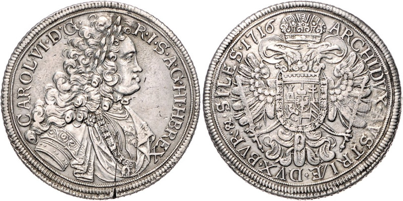 Röm. Dt. Reich/-Österreich. 
Karl VI. 1711-1740. Taler 1716, Breslau. Herinek&n...