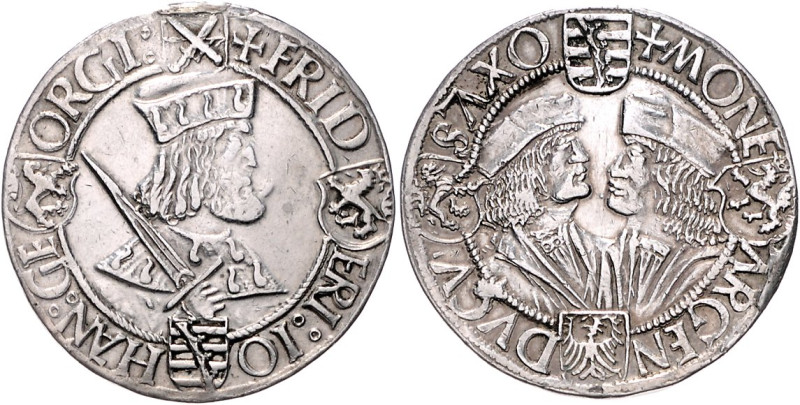 Sachsen/-Ernestinische Linie (Kurlinie bis 1547). 
Friedrich III., Johann und G...