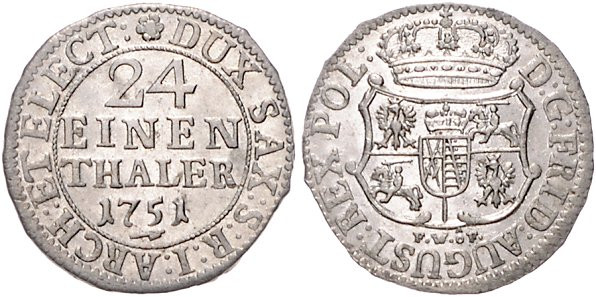 Sachsen/-Albertinische Linie (Kurlinie ab 1547). 
Friedrich August II. 1733-176...