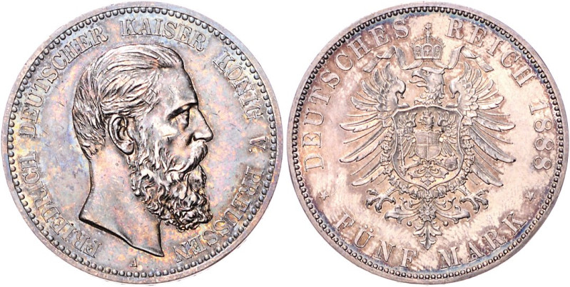 Preußen. 
Friedrich III. 1888. 5 Mark 1888. Jaeger&nbsp;99. Los wie vor. 


...