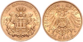 Hamburg. 
20 Mark 1913 J. Jaeger&nbsp;212. 


vz