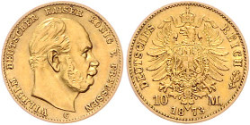 Preussen. 
Wilhelm I. 1871-1888. 10 Mark 1873 C \b. Jaeger&nbsp;242. 


gutes ss
