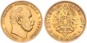 Preussen. 
Wilhelm I. 1871-1888. 10 Mark 1879 C. Jaeger&nbsp;245. 


gutes ss