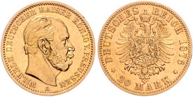 Preussen. 
Wilhelm I. 1871-1888. 20 Mark 1876 A. Jaeger&nbsp;246. 


winz. Rf., ss