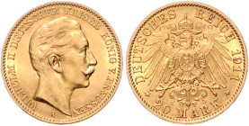 Preussen. 
Wilhelm II. 1888-1918. 20 Mark 1911 A. Jaeger&nbsp;252. Los wie vor. 


f. vz/vz