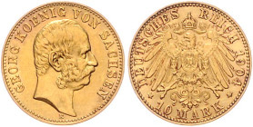 Sachsen. 
Georg 1902-1904. 10 Mark 1904. Jaeger&nbsp;265. 


ss/f. vz