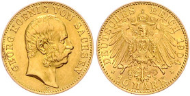 Sachsen. 
Georg 1902-1904. 10 Mark 1904. Jaeger&nbsp;265. Los wie vor. 


ss