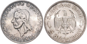 5 RM 1934 F, Schiller. Jaeger&nbsp;359. 


schöne Patina, fast stempelfrisch