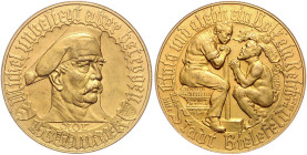 Orte. 
Bielefeld. 1 Not-Goldmark 1923, Stadt Bielefeld, Messing vergold., 31,7 mm. M.&nbsp;2776.1. 


vz