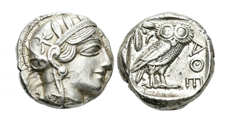 Atica. Tetradracma. 454-404 a.C. Atenas. (Gc-2526). (Cng IV-1597). Anv.: Cabeza ...