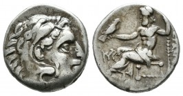 Imperio Macedonio. Alejandro III Magno. Dracma. 336-323 a.C. Incierta. (Müller-1711). Anv.: Cabeza de Heracles a derecha recubierta con piel de león. ...