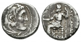 Imperio Macedonio. Alejandro III Magno. Dracma. 336-323 a.C. Anv.: Cabeza de Heracles a derecha recubierta con piel de león. Rev.: Zeus sentado a izqu...