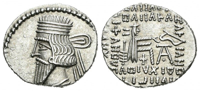 Imperio Parto. Vologases III. Dracma. 105-147 d.C. Partia. (Gic-5831). Anv.: Bus...