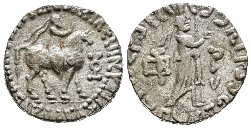 Indoescitas. Abdagases. Tetradracma. 55-65 d.C. Taxila. (Senior-228.57). Anv.: A...