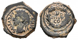 Caesar Augusta. Cuadrante. 27 a.C.-14 d.C. Zaragoza. (Abh-343). Ae. 3,29 g. Época de Augusto. MBC+. Est...150,00.