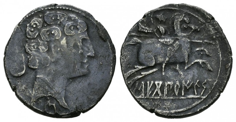 Secobirices. Denario. 120-30 a.C. Saelices (Cuenca). (Abh-2168). (Acip-1869). Ag...