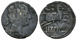 Secobirices. Denario. 120-30 a.C. Saelices (Cuenca). (Abh-2168). (Acip-1869). Ag. 3,28 g. MBC-. Est...80,00.