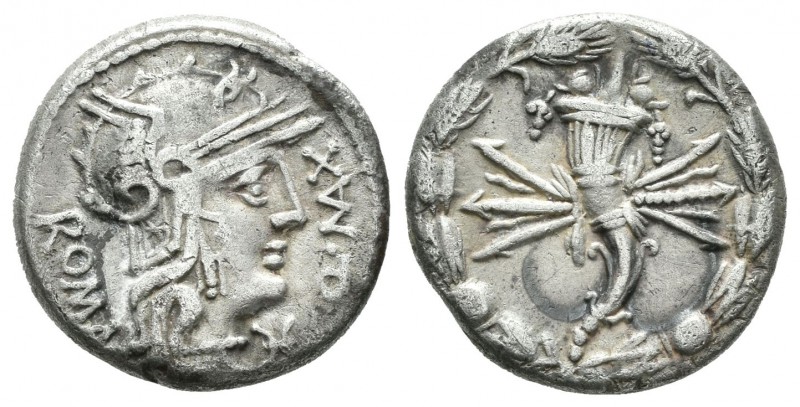 Fabia. Denario. 127 a.C. Roma. (Ffc-693). (Craw-265/1). (Cal-567). Anv.: Cabeza ...