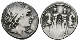 Memmia. Denario. 109-108 a.C. Sureste de Italia. (Ffc-907). (Craw-313-1b). (Cal-980). Ag. 3,64 g. Vano. MBC+. Est...60,00.