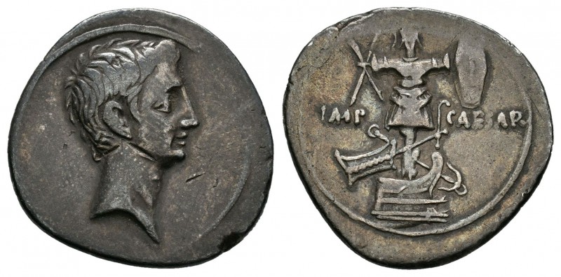 Augusto. Denario. 29-27 a.C. Incierta. (Ffc-93). (Ric-265a). (Cal-697). Rev.: IM...