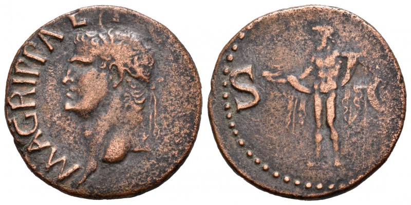 Agripa. As. 37-1 d.C. Roma. (Spink-1812). (Ric-58). Rev.: S C. Neptuno en pie a ...