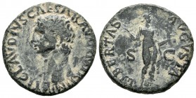 Claudio I. As. 41-2 d.C. Roma. (Spink-1859). (Ric-97). Rev.: LIBERTAS AVGVSTA S C. Libertad en pie a derecha con pielus y mano extendida. Ae. 11,96 g....