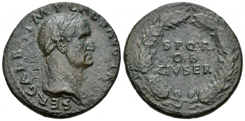 Galba. Sestercio. 68-69 d.C. Roma. (Spink-2125). (Ric-263). Rev.:  S P Q R / OB ...