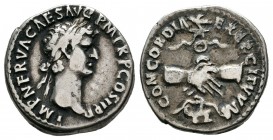 Nerva. Denario. 96 d.C. Roma. (Spink-3021). (Ric-3). Rev.: CONCORDIA EXERCITVM. Ag. 3,31 g. MBC-. Est...90,00.