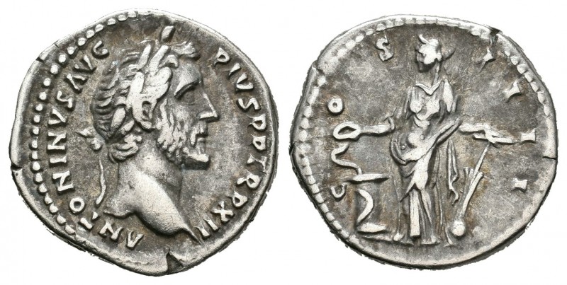Antonino Pío. Denario. 148-49. Roma. (Spink-4075). (Ric-181). Rev.: COS III. Ag....