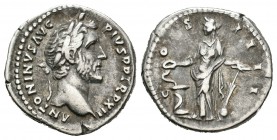 Antonino Pío. Denario. 148-49. Roma. (Spink-4075). (Ric-181). Rev.: COS III. Ag. 3,37 g. MBC+. Est...45,00.