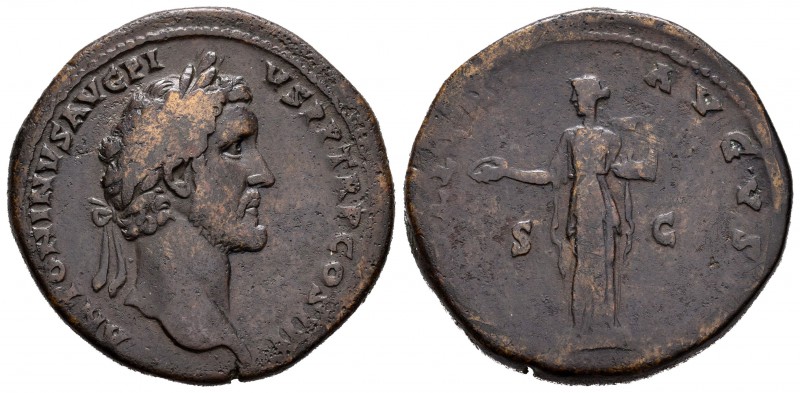 Antonino Pío. Sestercio. 142 d.C. Roma. (Spink-4149). (Ric-598). Rev.: Apolo de ...
