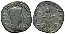 Gordiano III. Sestercio. 241-43. Roma. (Spink-8712). (Ric-269a). Rev.: LAETITIA AVG N SC . Ae. 20,79 g. MBC. Est...50,00.