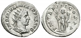 Filipo I. Antoniniano. 246 d.C. Roma. (Spink-8944). (Ric-3). Rev.: P M TR P III COS P P. Felicitas en pie a izquierda con largo caduceo y cuerno de la...