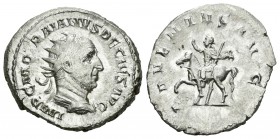 Trajano Decio. Antoniniano. 250 d.C. Roma. (Spink-9366). (Ric-11b). Rev.: ADVENTVS AVG. Trajano Decio sobre caballo a izquierda con mano levantada y c...