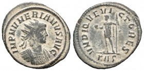 Numeriano. Antoniniano. 283 d.C. Roma. (Spink-12258). (Ric-423). Rev.: VNDIQVE VICTORES. Numeriano en pie a izquierda con globo y cetro, en exergo KAS...